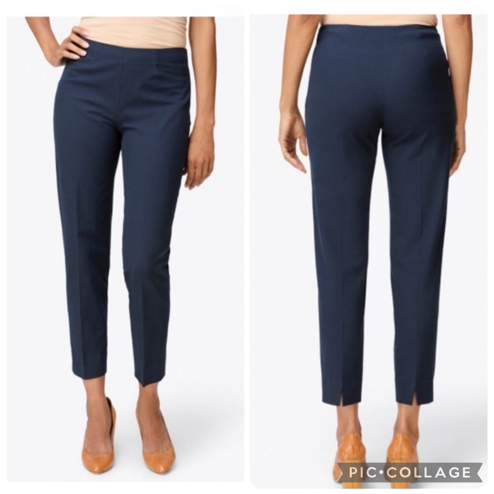 Piazza Sempione Women Audrey Velvet Corduroy Cropped Pants Trousers Dark Blue 10